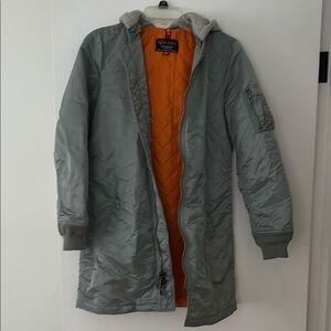 Alpha Industries Green-Gray Jacket with Orange Lining